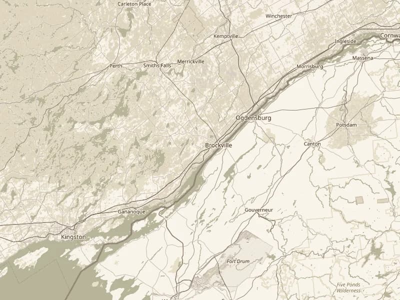 Map showing Lyn Valley Estates in Lyn, near Brockville, Ontario